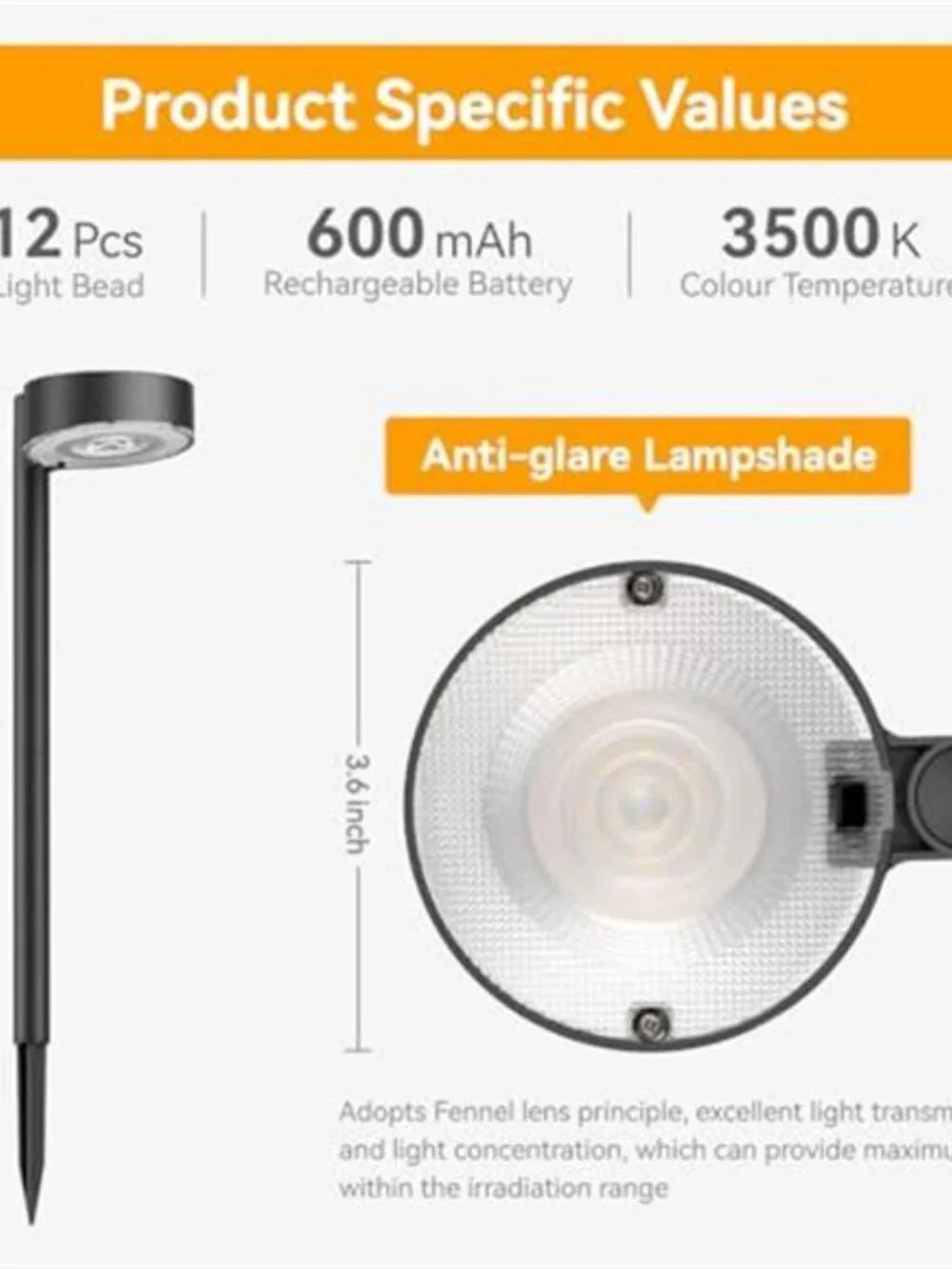 Solar Pathway Lights Outdoor Waterproof LED Garden Landscape Lights Warm White